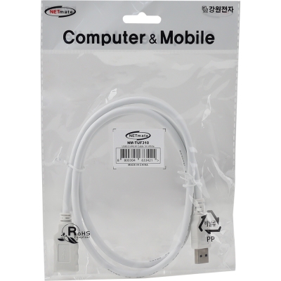 강원전자 넷메이트 USB3.0 연장 AM-AF 케이블 1m (화이트) NM-TUF310