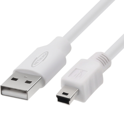 강원전자 넷메이트 USB2.0 AM-Mini 5핀 케이블 1.8m (화이트) NM-TUM218