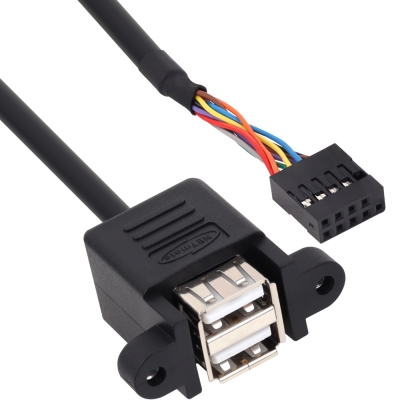 강원전자 넷메이트 USB2.0 2포트 메인보드 연결 판넬형 케이블 0.5m NM-UBC05N