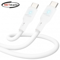 강원전자 넷메이트 USB2.0 C타입 실리콘 LED 케이블 0.5m (화이트) NM-UCC205LW