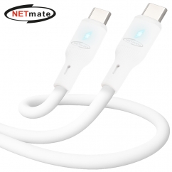 강원전자 넷메이트 USB2.0 C타입 실리콘 LED 케이블 0.5m (화이트) NM-UCC205LW