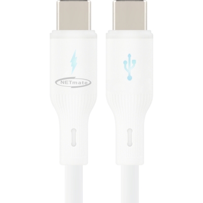 강원전자 넷메이트 USB2.0 C타입 실리콘 LED 케이블 2m (화이트) NM-UCC220LW