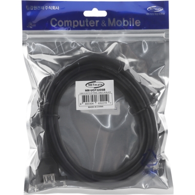 강원전자 넷메이트 USB3.0 연장 CM-AF 판넬형 케이블 2m (블랙) NM-UCF320SB