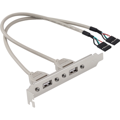 강원전자 넷메이트 USB2.0 2포트 브라켓 케이블 0.3m NMB-U202N