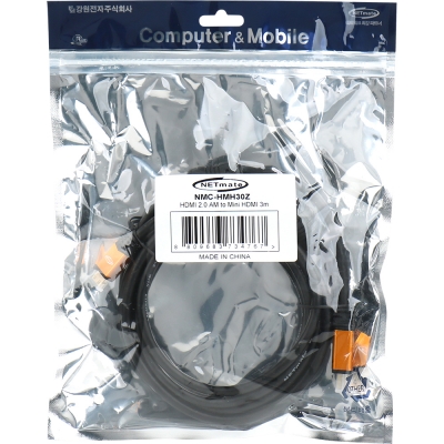 강원전자 넷메이트 Mini HDMI 2.0 Gold Metal 케이블 3m NMC-HMH30Z