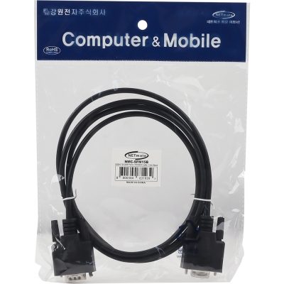 강원전자 넷메이트 9핀 M/F NULL MODEM 케이블 1.5m (블랙) NMC-SFM15B