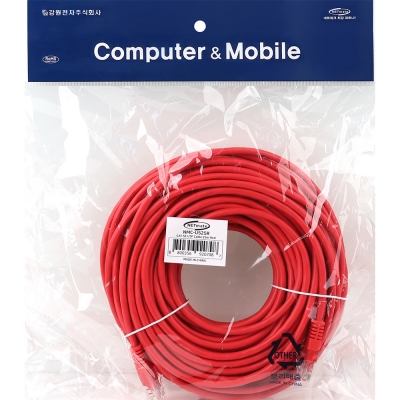 강원전자 넷메이트 CAT.5E UTP 랜 케이블 25m, 레드 NMC-U525R