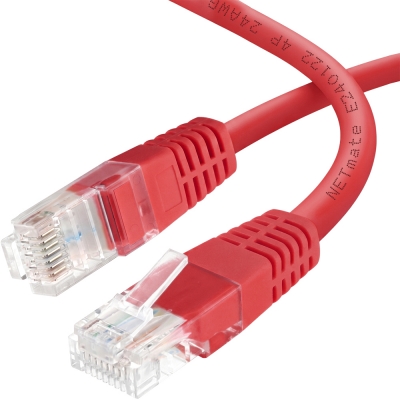 강원전자 넷메이트 CAT.6 UTP 랜 케이블 0.5m, 레드 NMC-U6005R