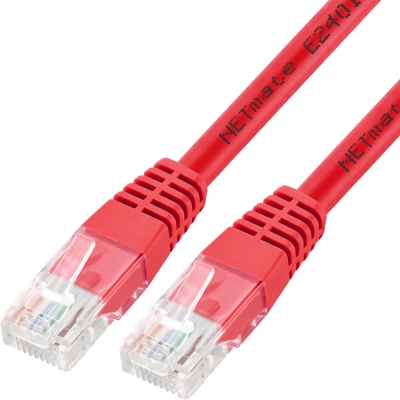 강원전자 넷메이트 CAT.6 UTP 랜 케이블 0.5m, 레드 NMC-U6005R