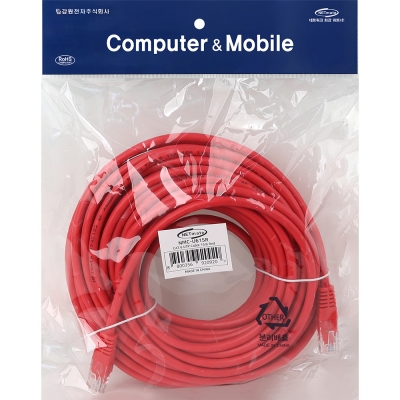 강원전자 넷메이트 CAT.6 UTP 랜 케이블 15m, 레드 NMC-U615R