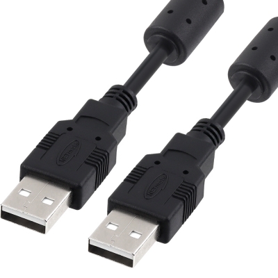 강원전자 넷메이트 USB2.0 AM-AM 케이블 1.8m (블랙/노이즈필터) NMC-UA218C