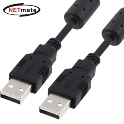 강원전자 넷메이트 USB2.0 AM-AM 케이블 3m (블랙/노이즈필터) NMC-UA230C