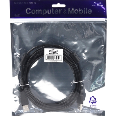 강원전자 넷메이트 USB2.0 AM-AM 케이블 3m (블랙/노이즈필터) NMC-UA230C