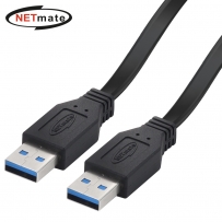 강원전자 넷메이트 USB3.0 AM-AM FLAT 케이블 0.3m (블랙) NMC-UA303F