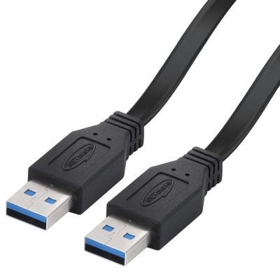 강원전자 넷메이트 USB3.0 AM-AM FLAT 케이블 2m (블랙) NMC-UA320F