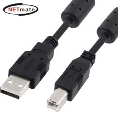 강원전자 넷메이트 USB2.0 AM-BM 케이블 0.5m (블랙/노이즈필터) NMC-UB205C