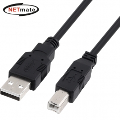 강원전자 넷메이트 USB2.0 AM-BM 케이블 1.8m (블랙) NMC-UB218BK