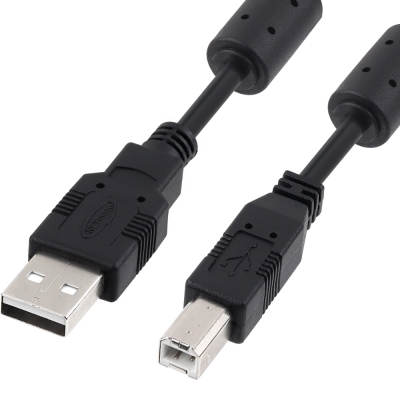강원전자 넷메이트 USB2.0 AM-BM 케이블 3m (블랙/노이즈필터) NMC-UB230C