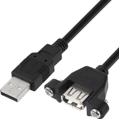 강원전자 넷메이트 USB2.0 판넬형 연장 케이블 0.5m (블랙) NMC-UF205SB