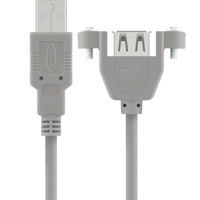 강원전자 넷메이트 USB2.0 판넬형 연장 케이블 0.5m (그레이) NMC-UF205SV