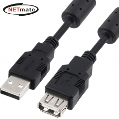 강원전자 넷메이트 USB2.0 연장 AM-AF 케이블 1.8m (블랙/노이즈필터) NMC-UF218C
