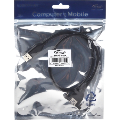 강원전자 넷메이트 USB3.0 연장 AM-AF 판넬형 케이블 0.5m, 블랙 NMC-UF305SB