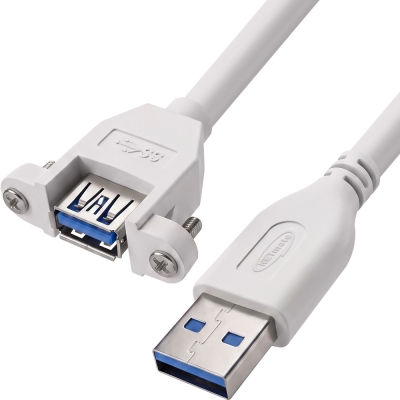 강원전자 넷메이트 USB3.0 연장 AM-AF 판넬형 케이블 0.5m, 화이트 NMC-UF305SW