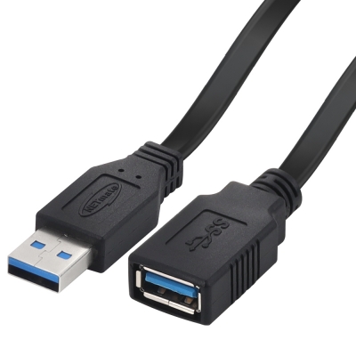 강원전자 넷메이트 USB3.0 연장 AM-AF FLAT 케이블 0.3m (블랙) NMC-UFG3003F