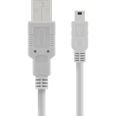 강원전자 넷메이트 USB2.0 AM-Mini 5핀 케이블 0.75m (그레이) NMC-UM2075