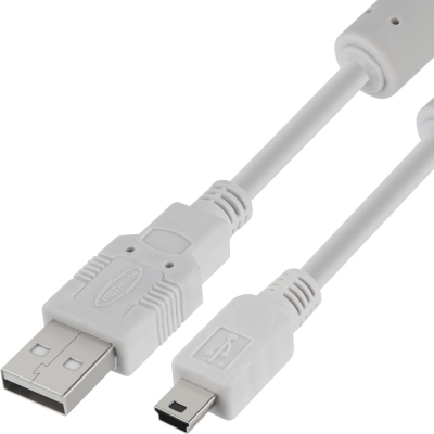 강원전자 넷메이트 USB2.0 AM-Mini 5핀 케이블 10m (그레이/24AWG/노이즈필터) NMC-UM2100