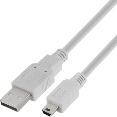 강원전자 넷메이트 USB2.0 AM-Mini 5핀 케이블 1.8m (그레이) NMC-UM218