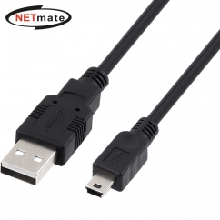 강원전자 넷메이트 USB2.0 AM-Mini 5핀 케이블 3m (블랙) NMC-UM230BK