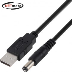 강원전자 넷메이트 USB 전원 케이블 1m (5.5x2.1mm/24W/블랙) NMC-UP211024B