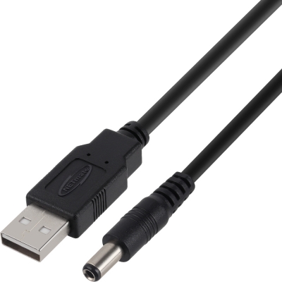 강원전자 넷메이트 USB 전원 케이블 1m (5.5x2.5mm/24W/블랙) NMC-UP251024B