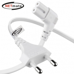 강원전자 넷메이트 2구 8자 AC 파워코드 전원케이블 0.6m, 꺾임형 화이트 NMP-KPC806WA