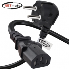 강원전자 넷메이트 3구 AC 파워코드 전원케이블 0.5m, 꺾임형 블랙 NMP-SPC005