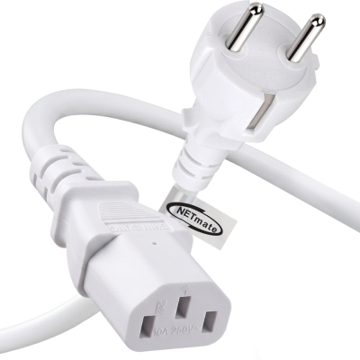 강원전자 넷메이트 3구 AC 파워코드 전원케이블 3m, 일자형 화이트 NMP-SPC030WS