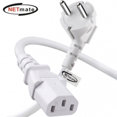 강원전자 넷메이트 3구 AC 파워코드 전원케이블 3m, 꺾임형 화이트 NMP-SPC030W