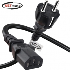 강원전자 넷메이트 3구 AC 파워코드 전원케이블 10m, 일자형 블랙 NMP-SPC100BS