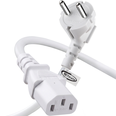 강원전자 넷메이트 3구 AC 파워코드 전원케이블 15m, 꺾임형 화이트 NMP-SPC150W