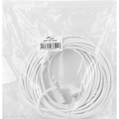 강원전자 넷메이트 3구 AC 파워코드 전원케이블 15m, 꺾임형 화이트 NMP-SPC150W