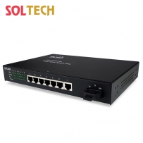 솔텍 7포트 스위칭 허브, SC 싱글모드 1포트(20km) SFC400-SCS